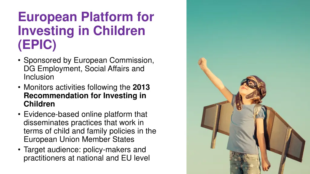 european platform for investing in children epic