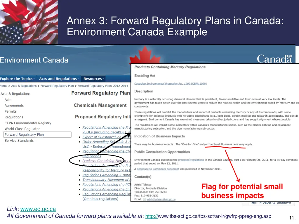 annex 3 forward regulatory plans in canada