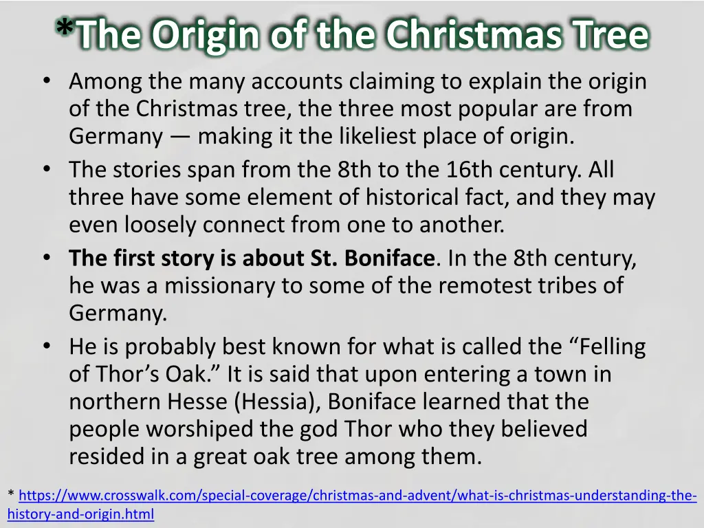 the origin of the christmas tree among the many