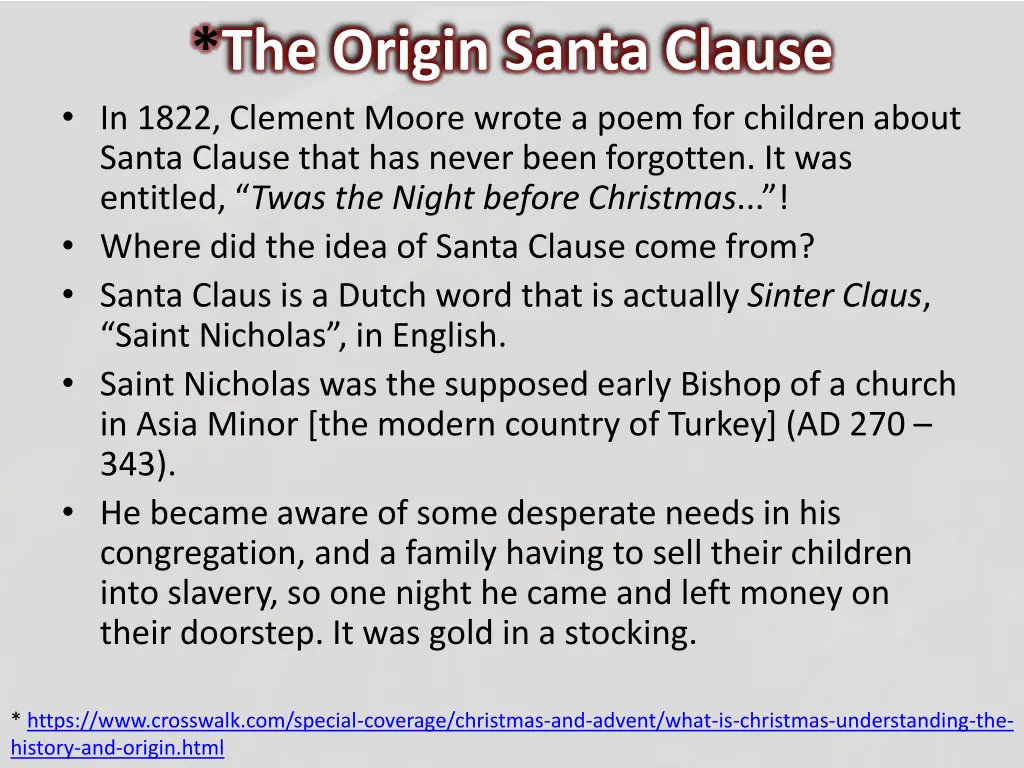 the origin santa clause in 1822 clement moore