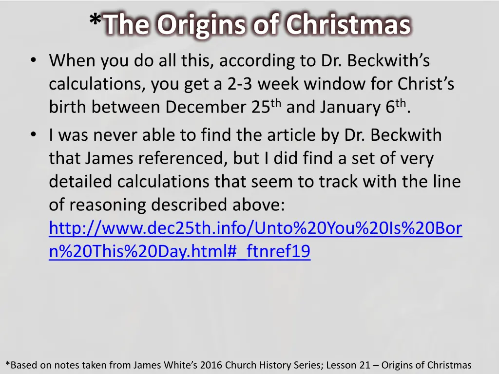 the origins of christmas when you do all this