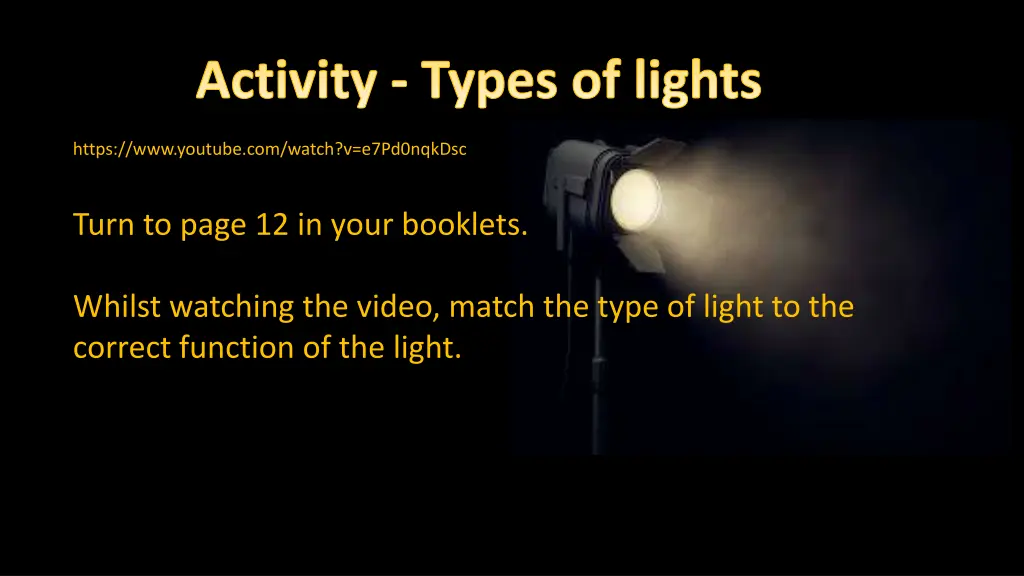 activity types of lights