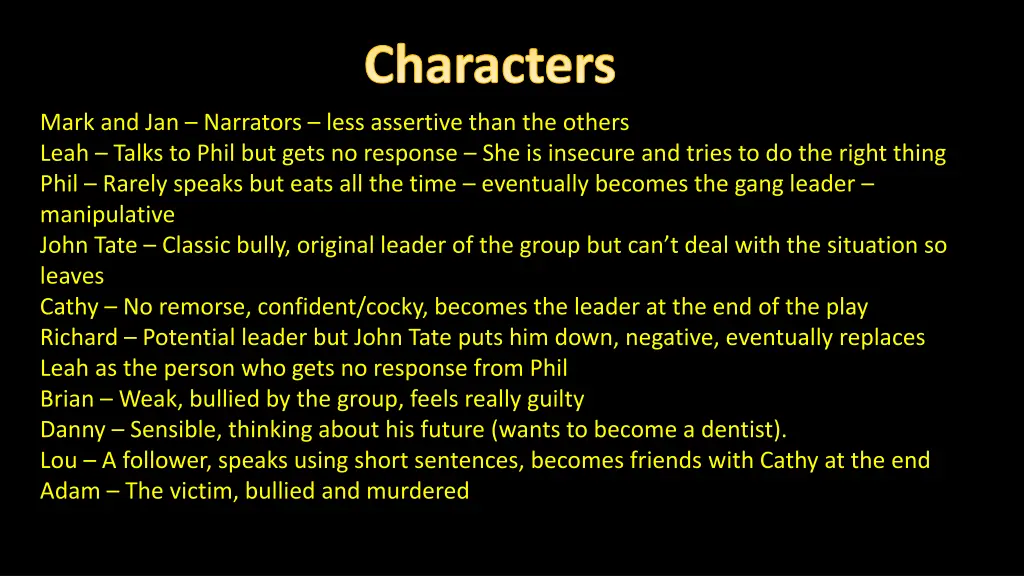 characters