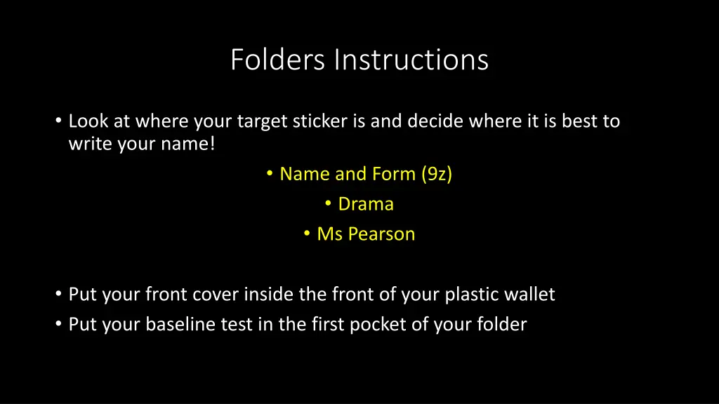 folders instructions