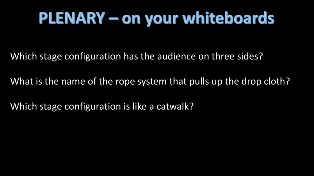 plenary on your whiteboards