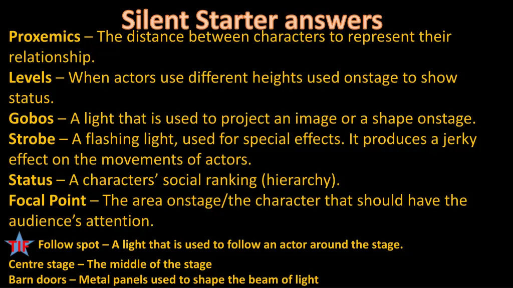 silent starter answers