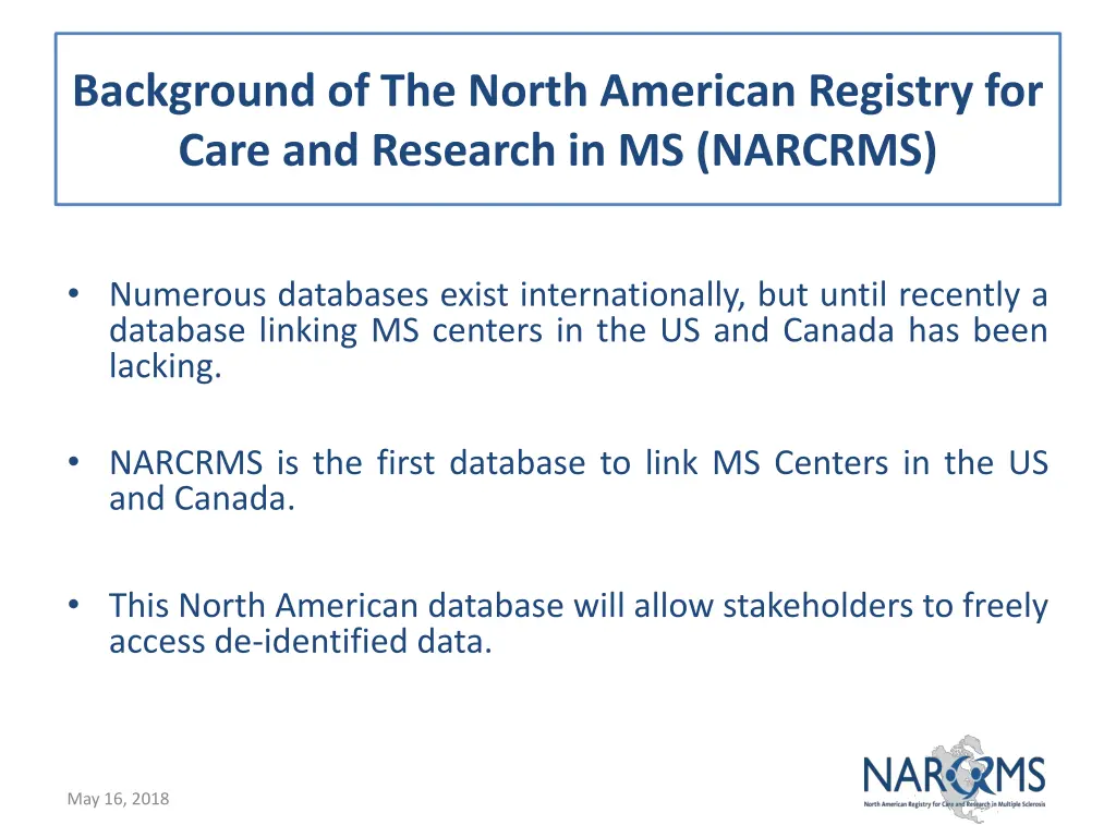 background of the north american registry