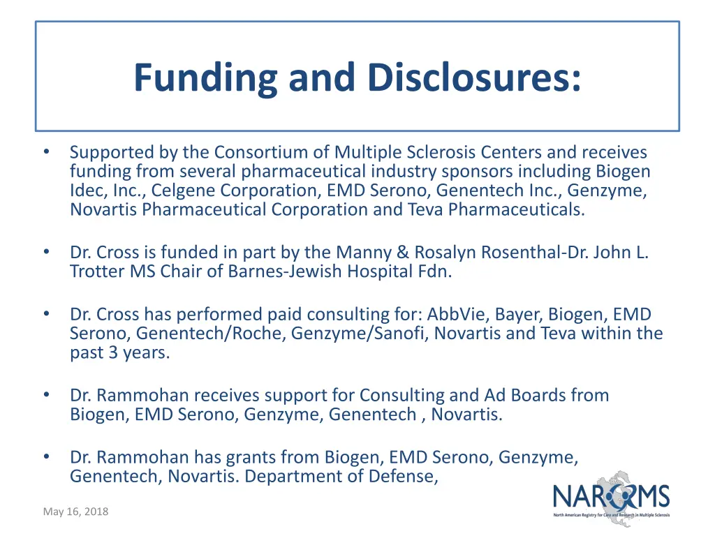 funding and disclosures