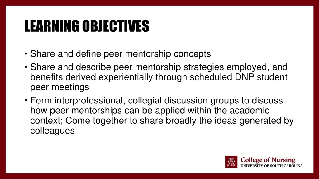 learning objectives