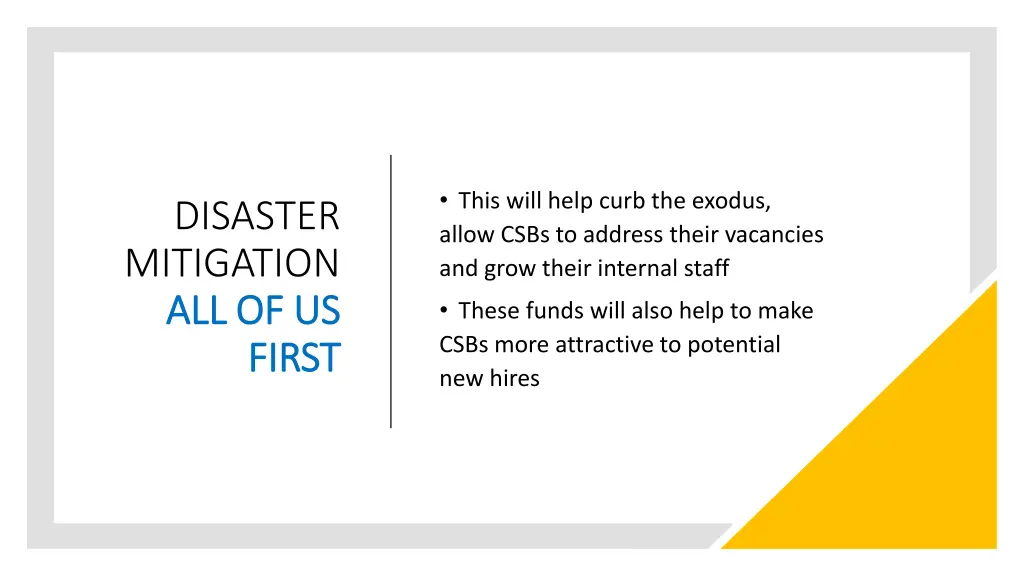 this will help curb the exodus allow csbs