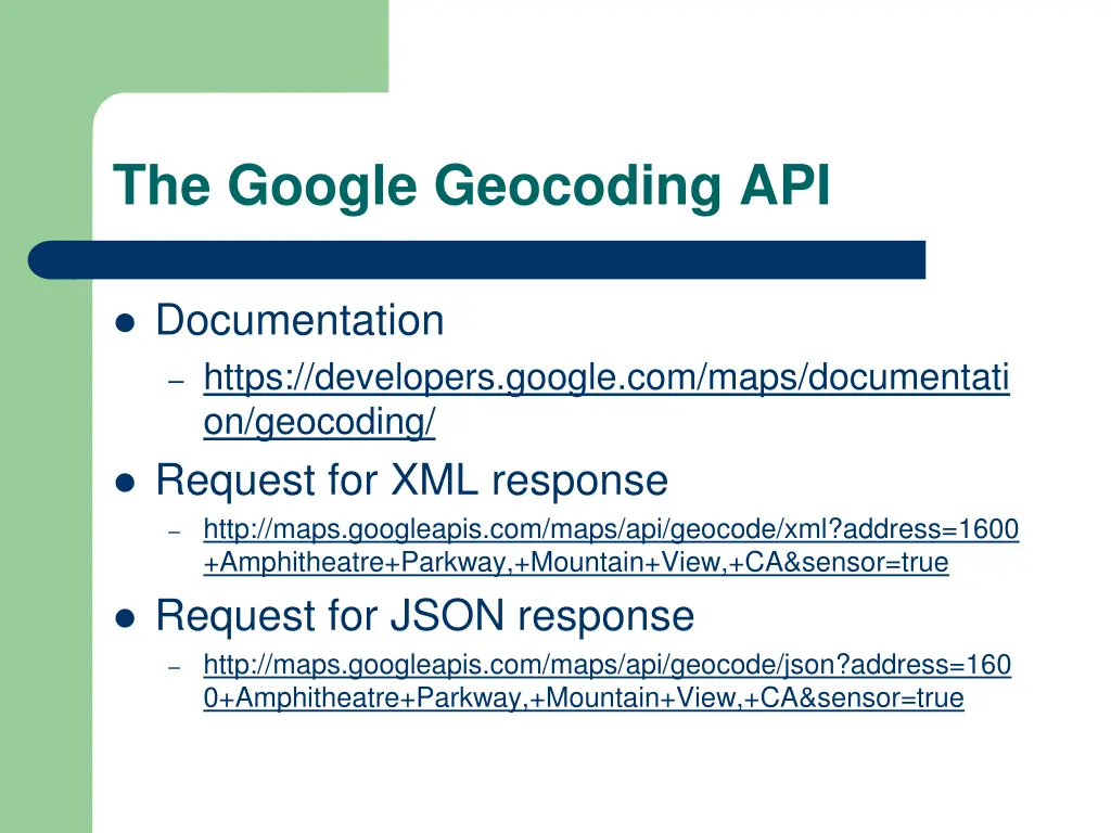 the google geocoding api