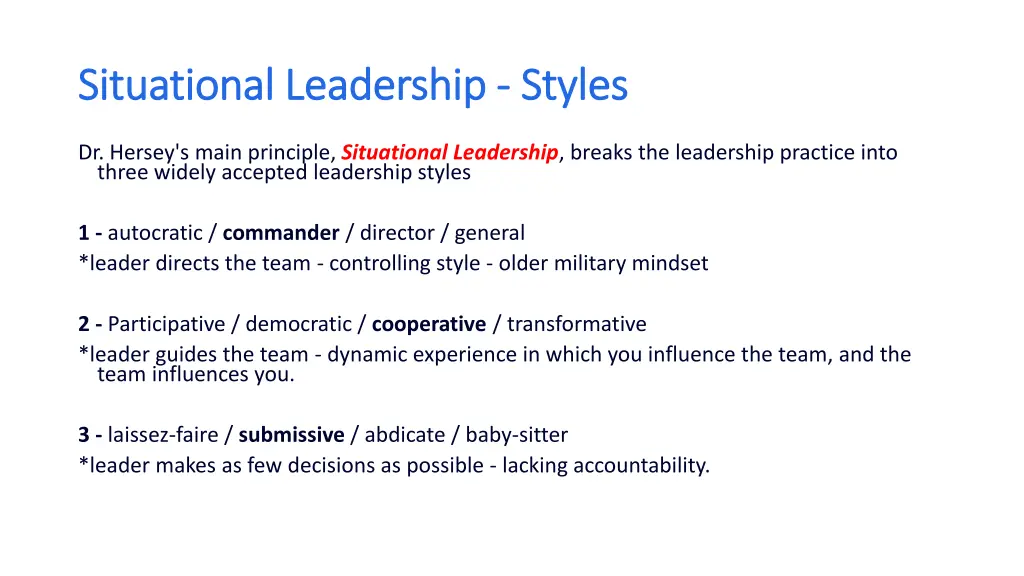 situational leadership situational leadership