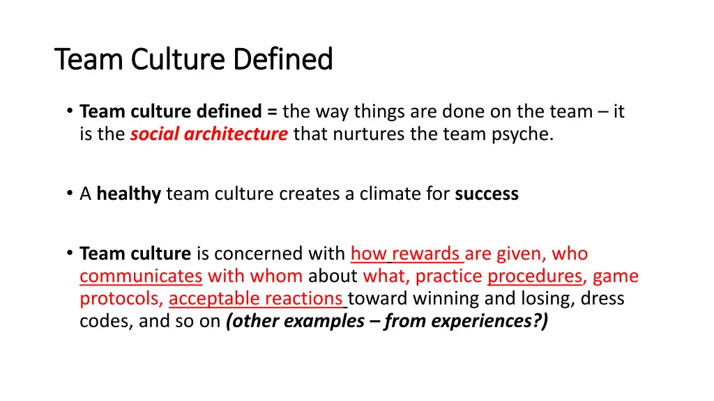 team culture defined team culture defined