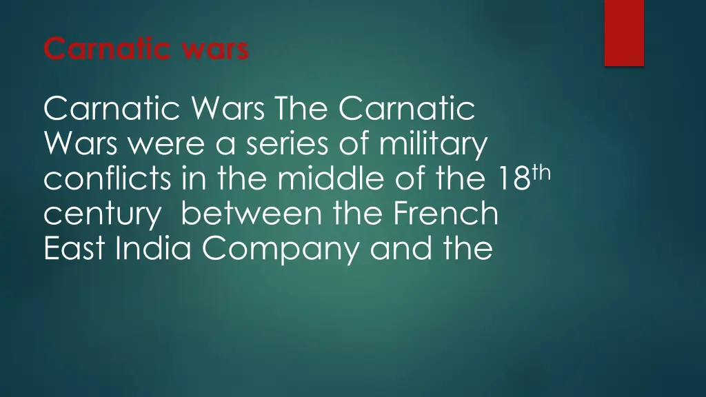 carnatic wars 1