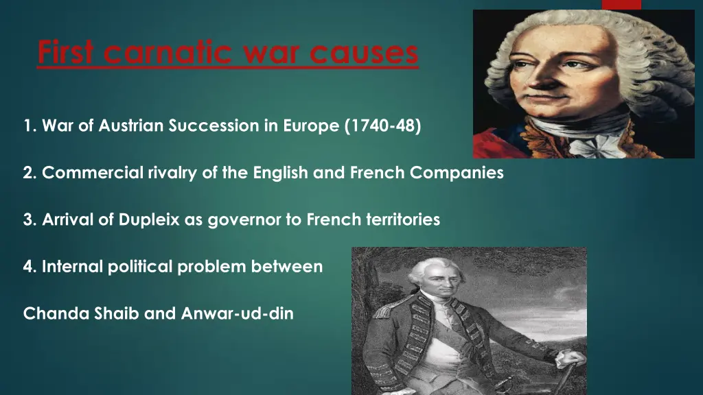 first carnatic war causes