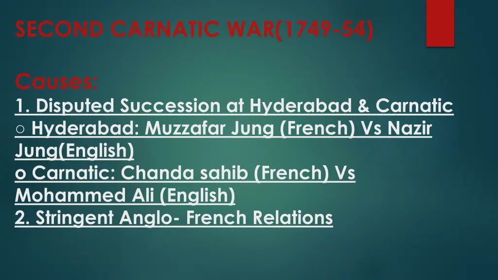 second carnatic war 1749 54