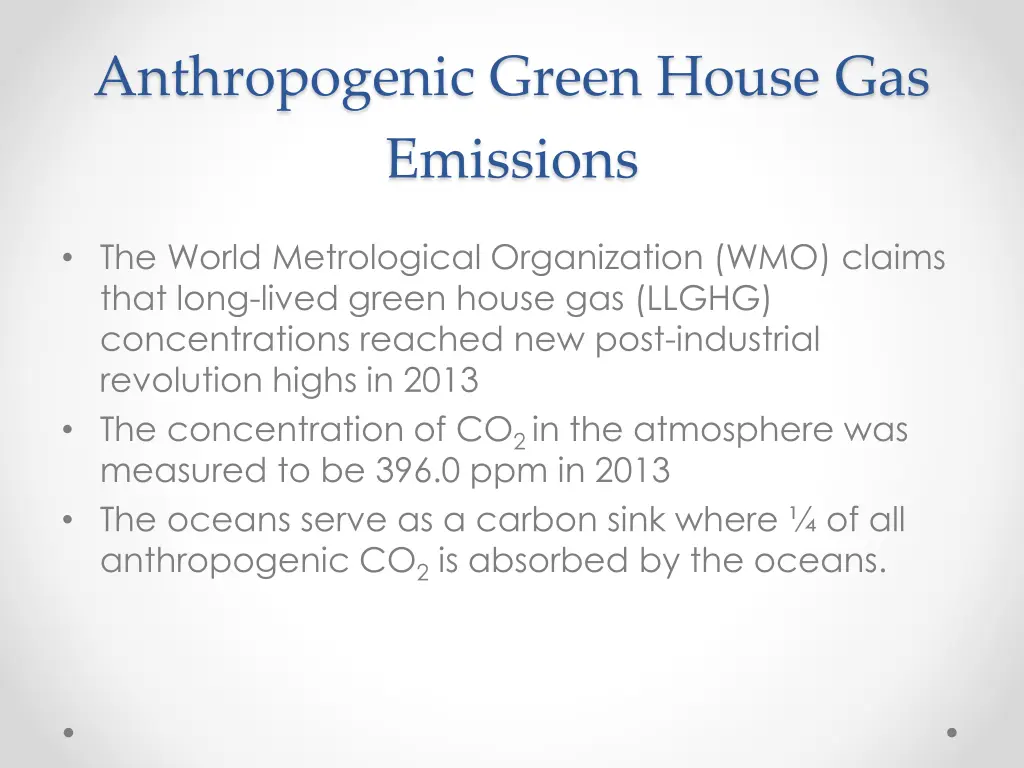 anthropogenic green house gas emissions