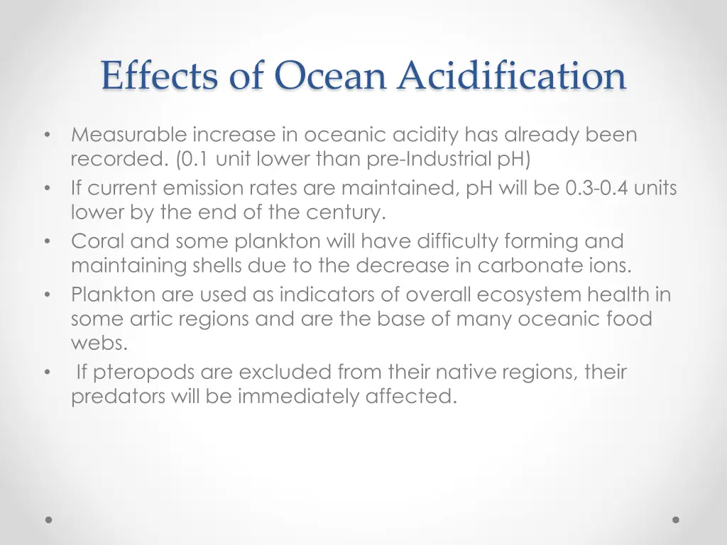 effects of ocean acidification