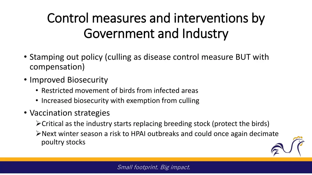 control measures and interventions by control