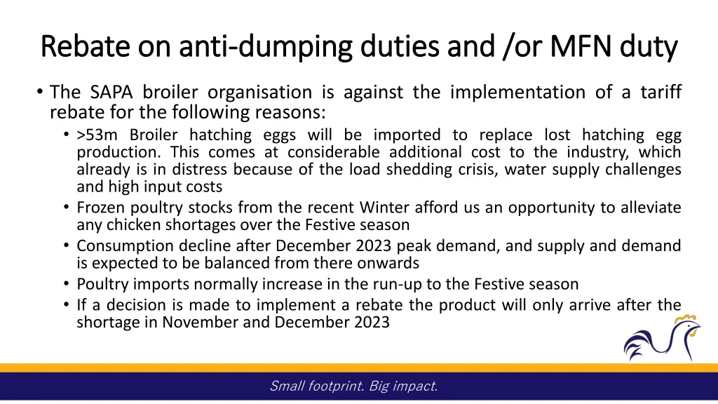 rebate on anti rebate on anti dumping duties