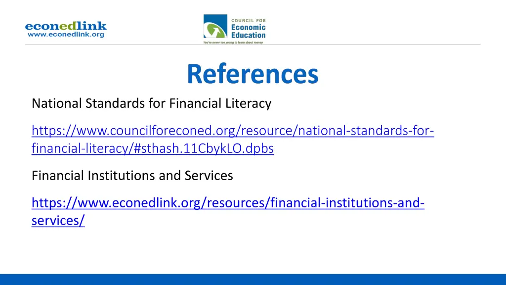 national standards for financial literacy