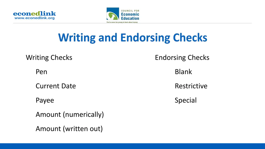 writing checks