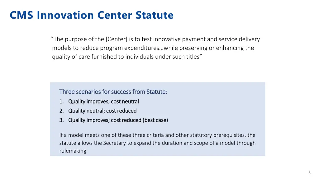 cms innovation center statute