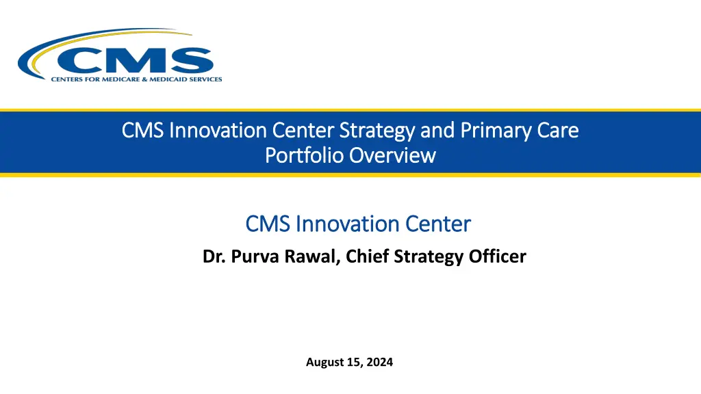 cms innovation center strategy and primary care