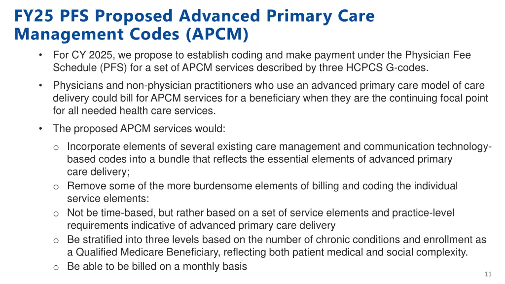 fy25 pfs proposed advanced primary care
