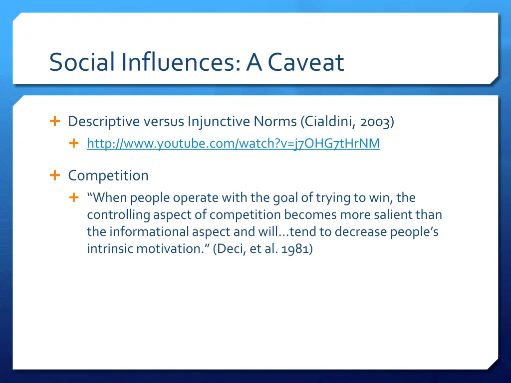 social influences a caveat