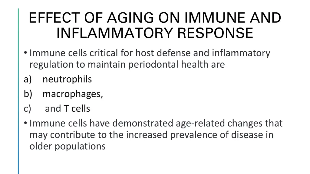 effect of aging on immune and inflammatory
