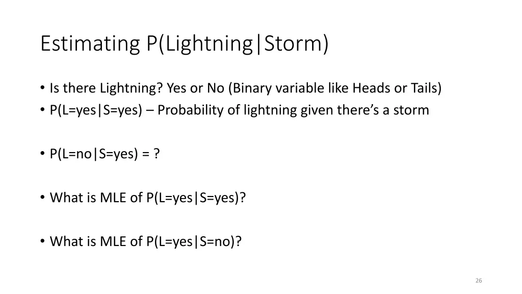 estimating p lightning storm