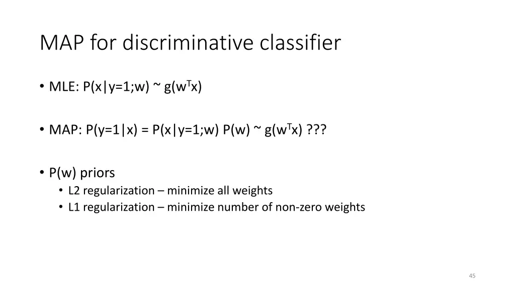 map for discriminative classifier