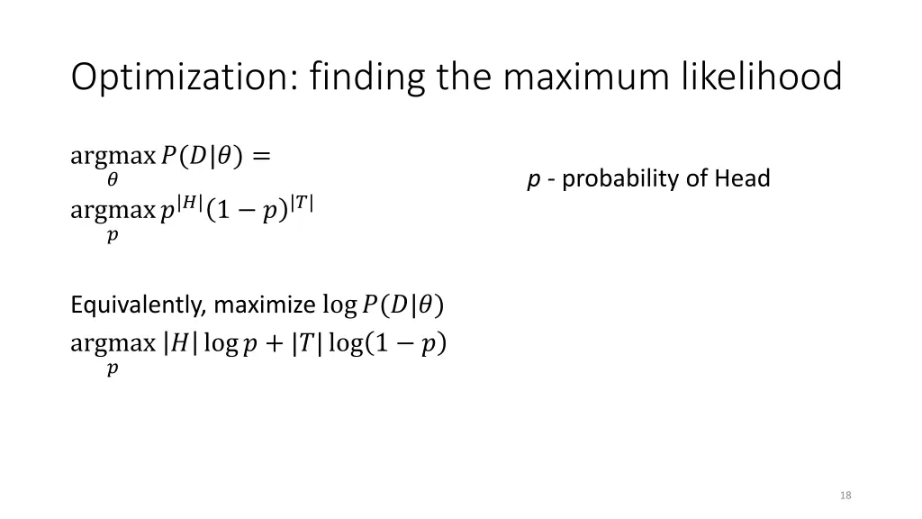optimization finding the maximum likelihood 1