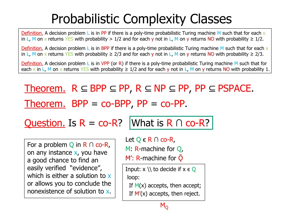 probabilistic complexity classes 14