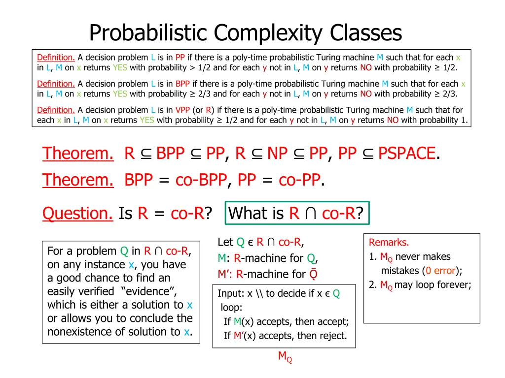 probabilistic complexity classes 17