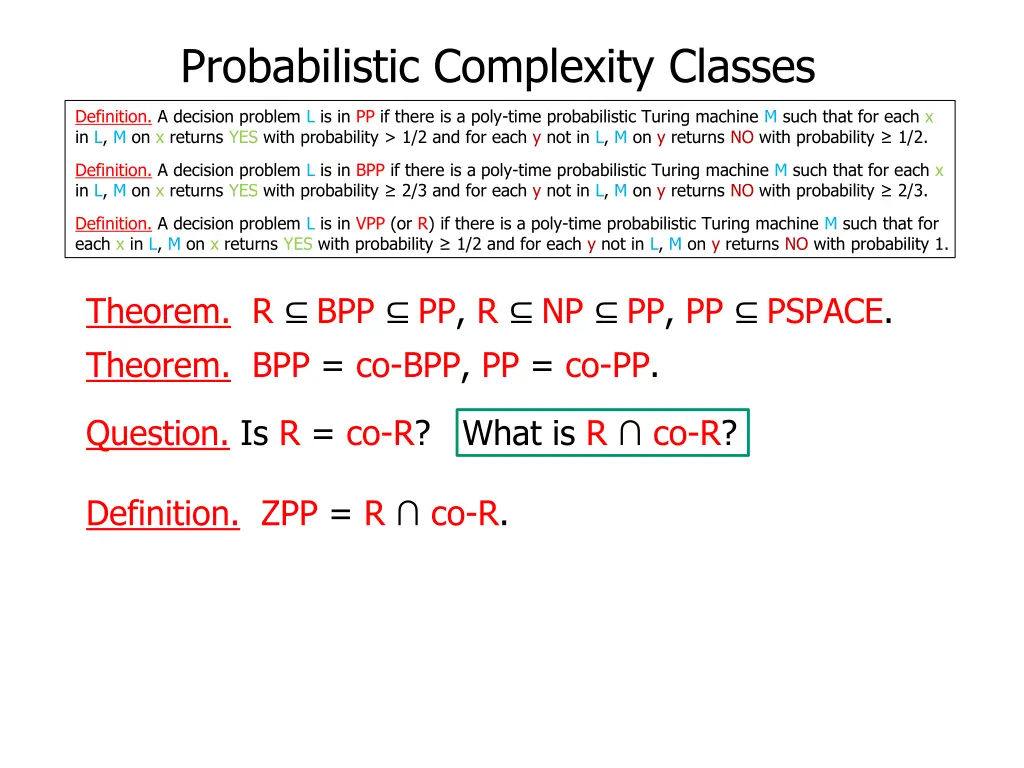 probabilistic complexity classes 19