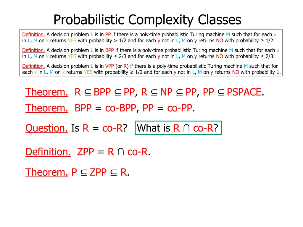 probabilistic complexity classes 20