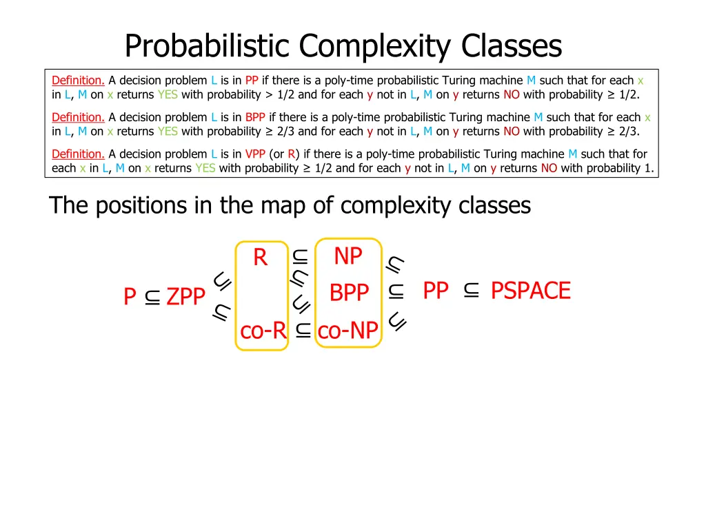 probabilistic complexity classes 23