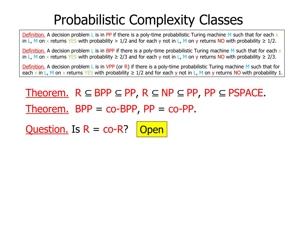 probabilistic complexity classes 3