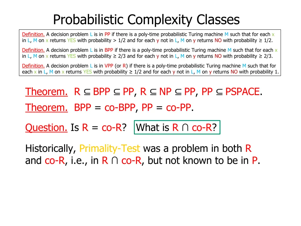 probabilistic complexity classes 5