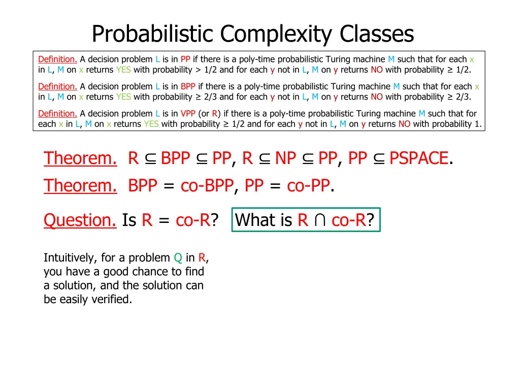 probabilistic complexity classes 6