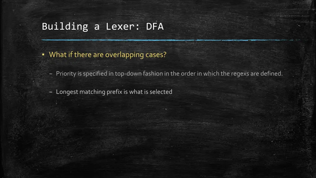 building a lexer dfa 2