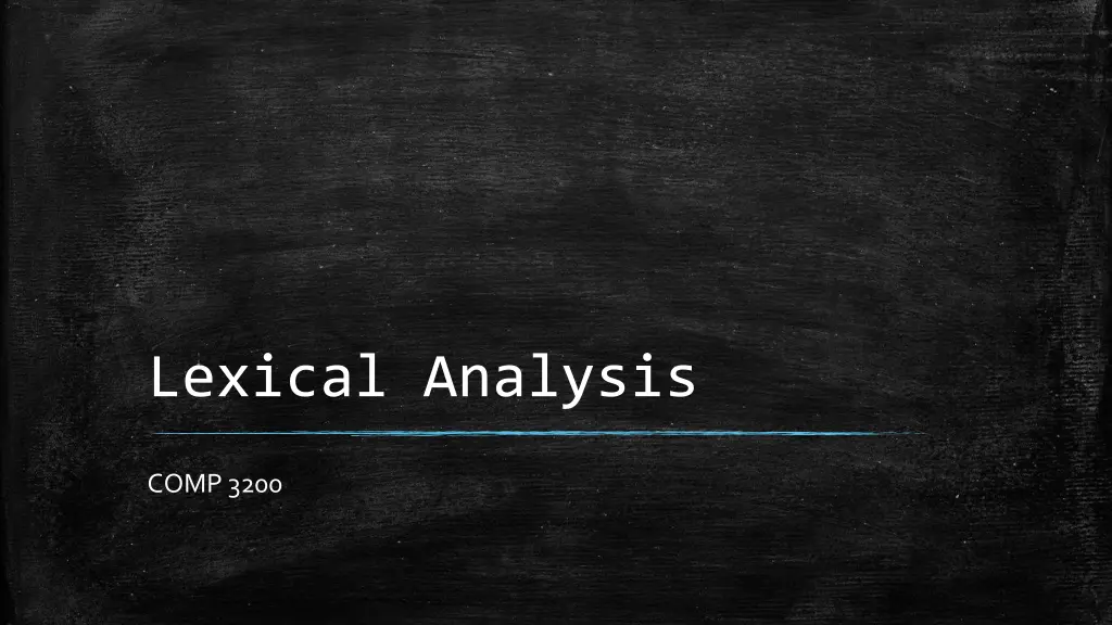 lexical analysis
