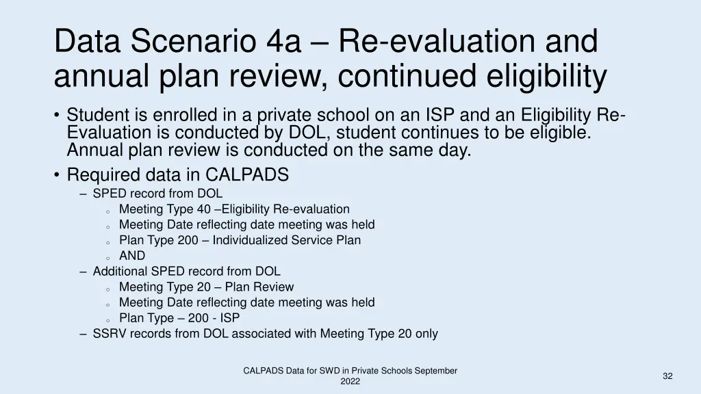 data scenario 4a re evaluation and annual plan