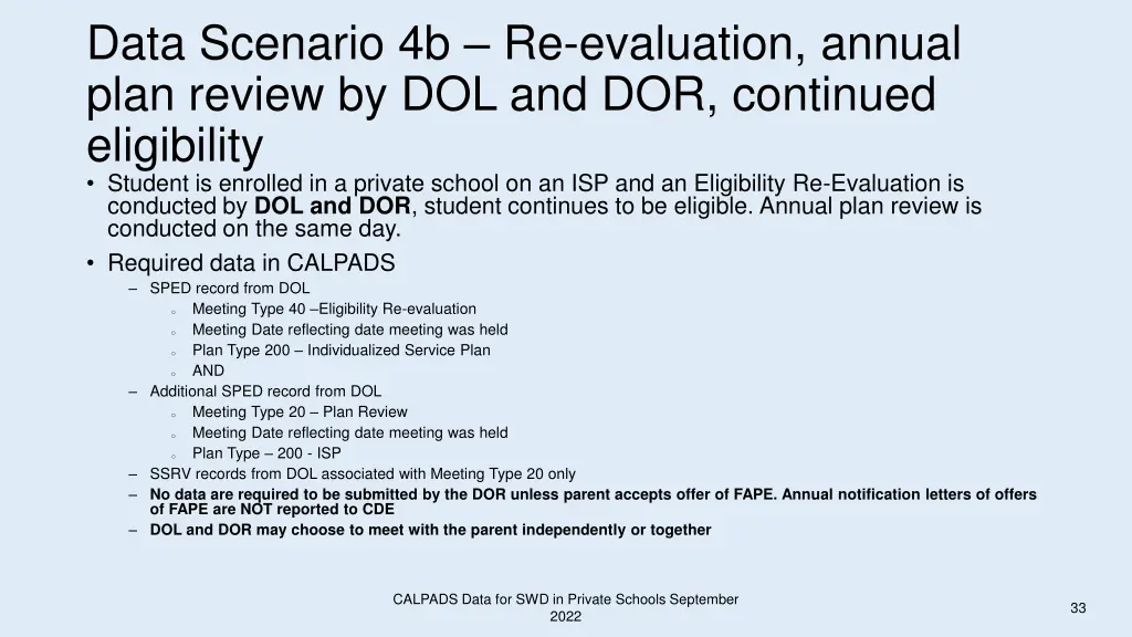 data scenario 4b re evaluation annual plan review