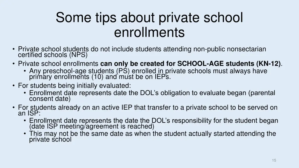 some tips about private school enrollments