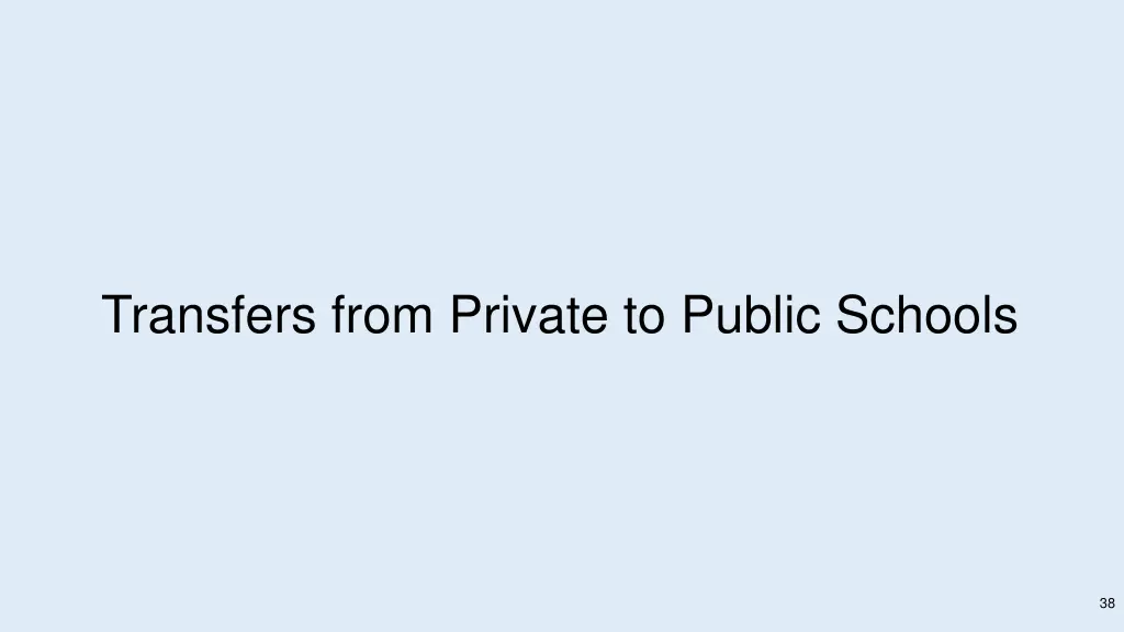 transfers from private to public schools
