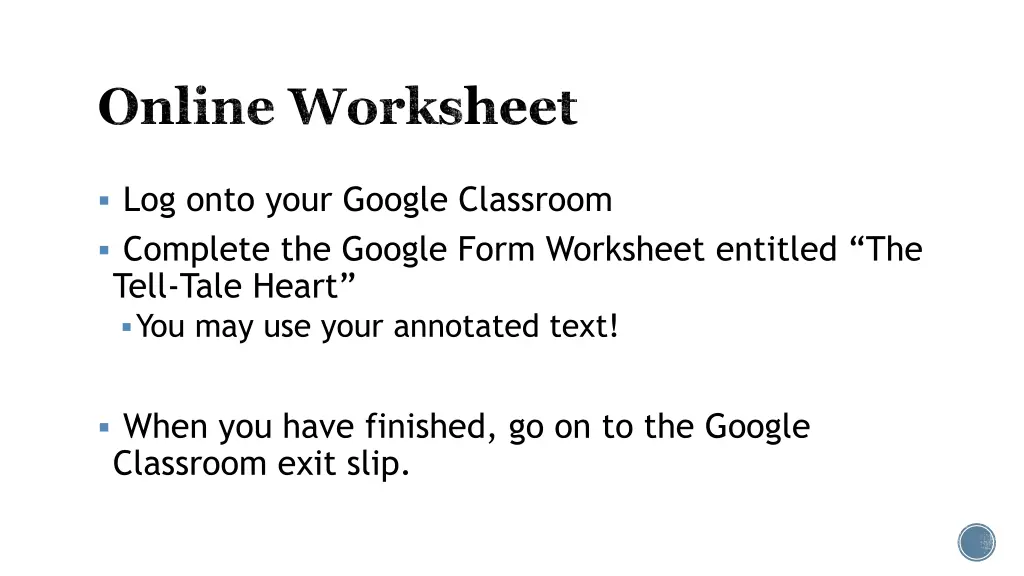 online worksheet