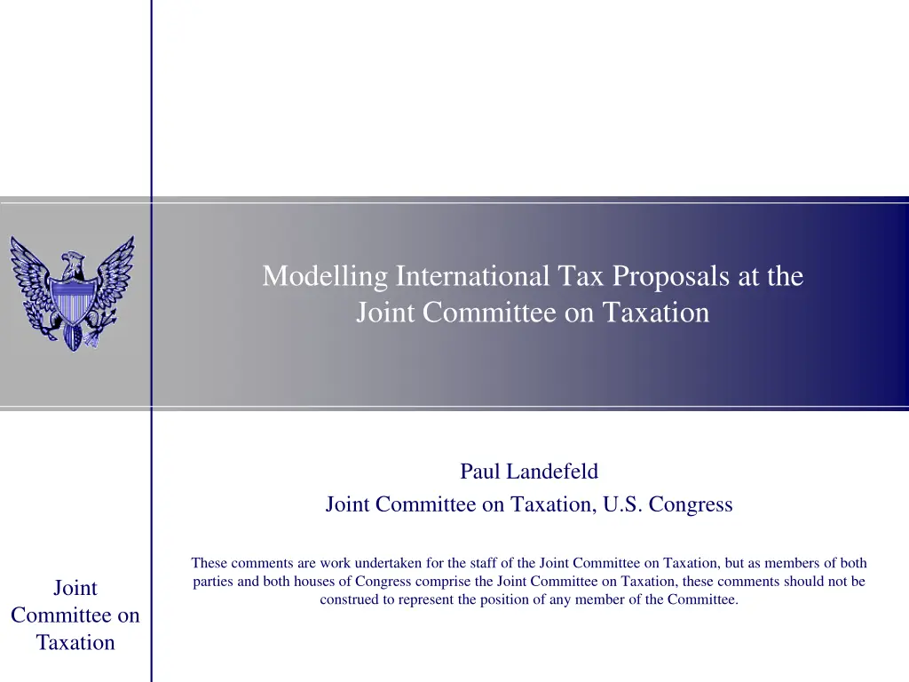 modelling international tax proposals